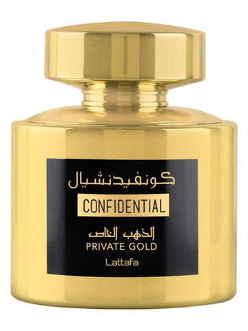 Apa de Parfum Confidential Private Gold, Lattafa, Barbati - 100ml