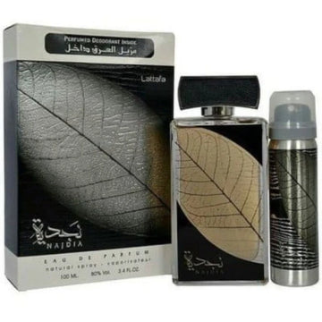 Najdia Apa de Parfum + Deo by Lattafa – Parfum Arabesc Original Dubai inspirat din Invictus Aqua Paco Rabanne