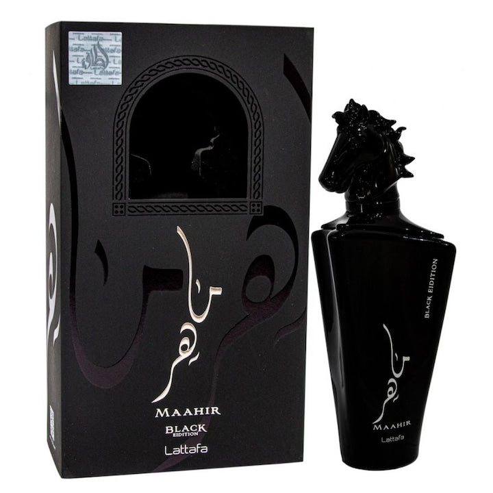 Apa de Parfum Maahir Black Edition, Lattafa, Barbati - 100ml - Secret Scent